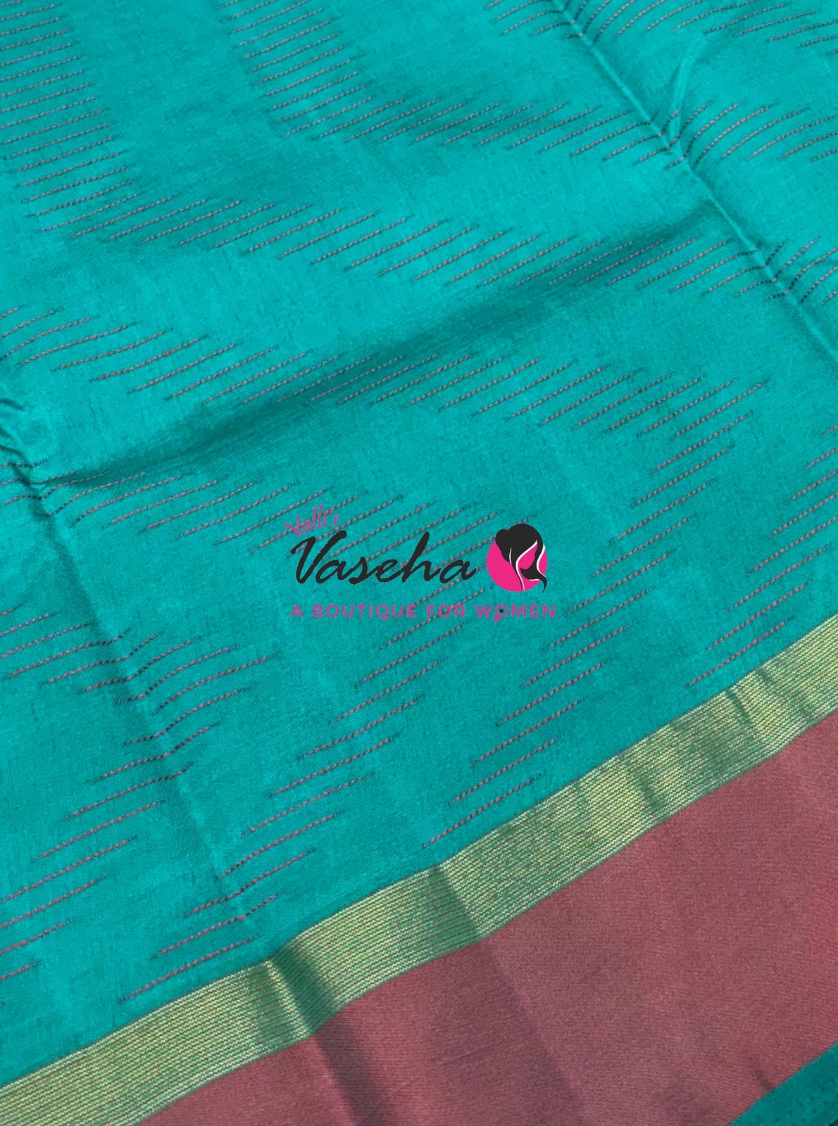 Semi Silk Saree - Thread Work Weaving - Ramar Blue With Maroon - VVSSS0038