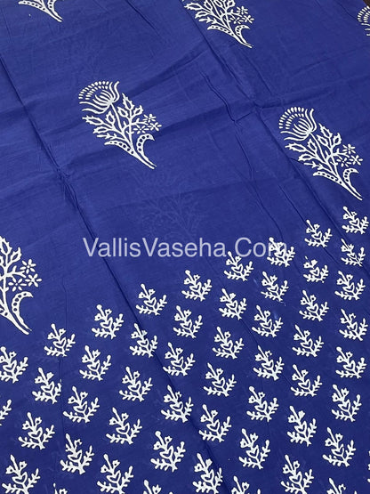 Pure Soft Mul Mul Cotton Sarees - Hand Block Prints - VVMMC008
