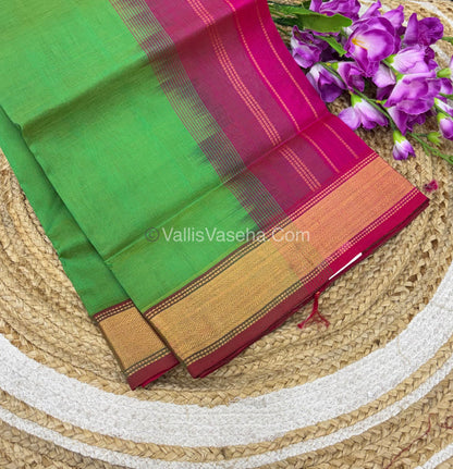 Pure Silk Cotton Sarees - Green & Pink Shade - VVPSC008