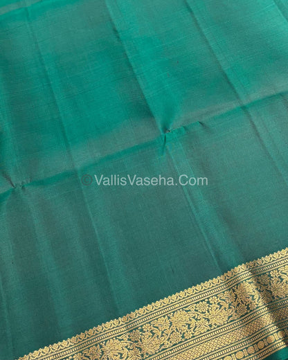 Pure Soft Silk Saree - Kanchi Border - Brown & Green Combo - VVPSS015
