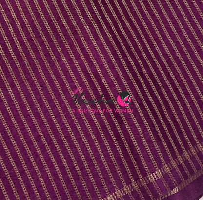 Semi Matka Tussar Silk Saree | Double Blouse | Purplish Pink ￼ Shade |VVSTS052