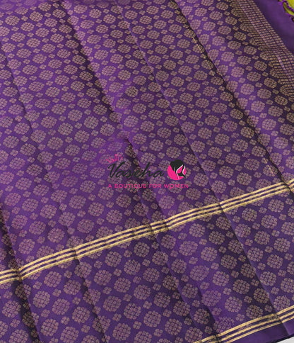 Half Mix - Pure Soft Silk Saree - Long Retta Petta Border with Butta - VVPSS105