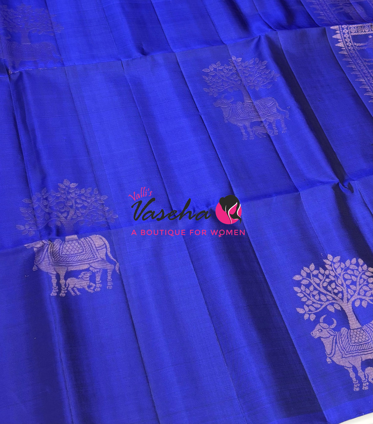 Pure Soft Silk Saree  - Border Less  - Blue Shade - VVPSS102