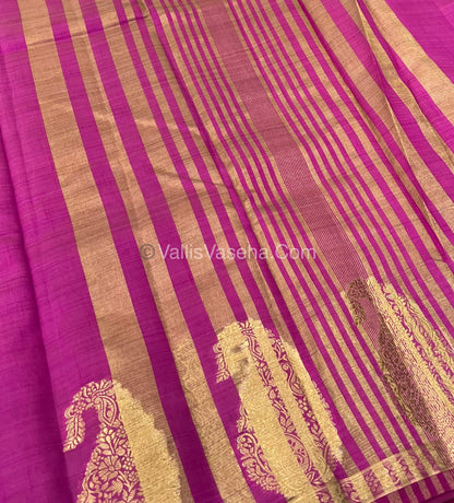 Semi Tussar Silk - Small Mango- Pink Shade - VVSTS002