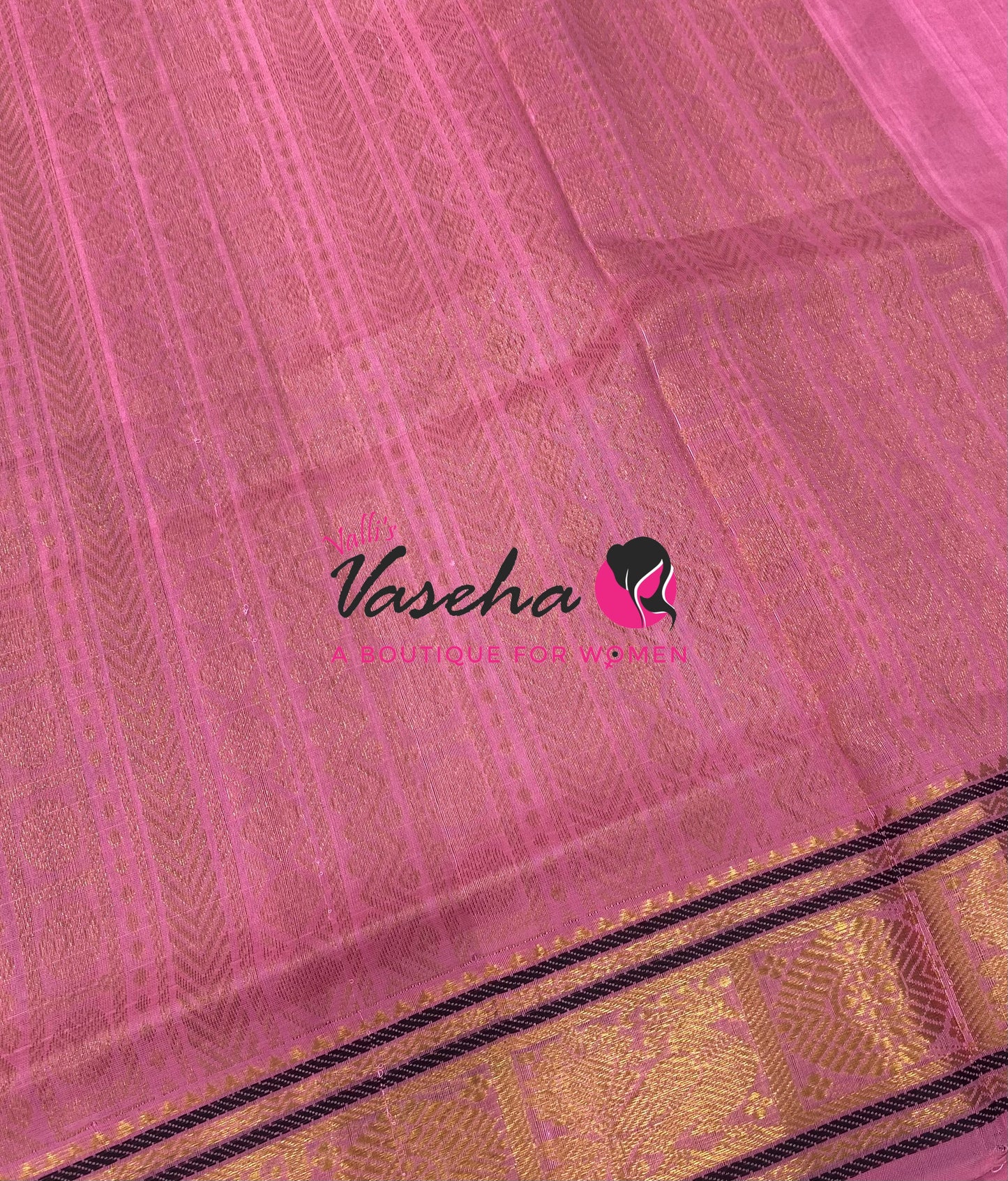 Pure Silk Cotton Saree - peach With Pink Shade - Lakshadeepam Design - VVPLD001