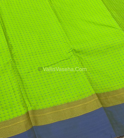 Semi Silk Saree - Plus Design Style - Contrast Pallu & Blouse or Running Pallu & Blouse - VVSS004