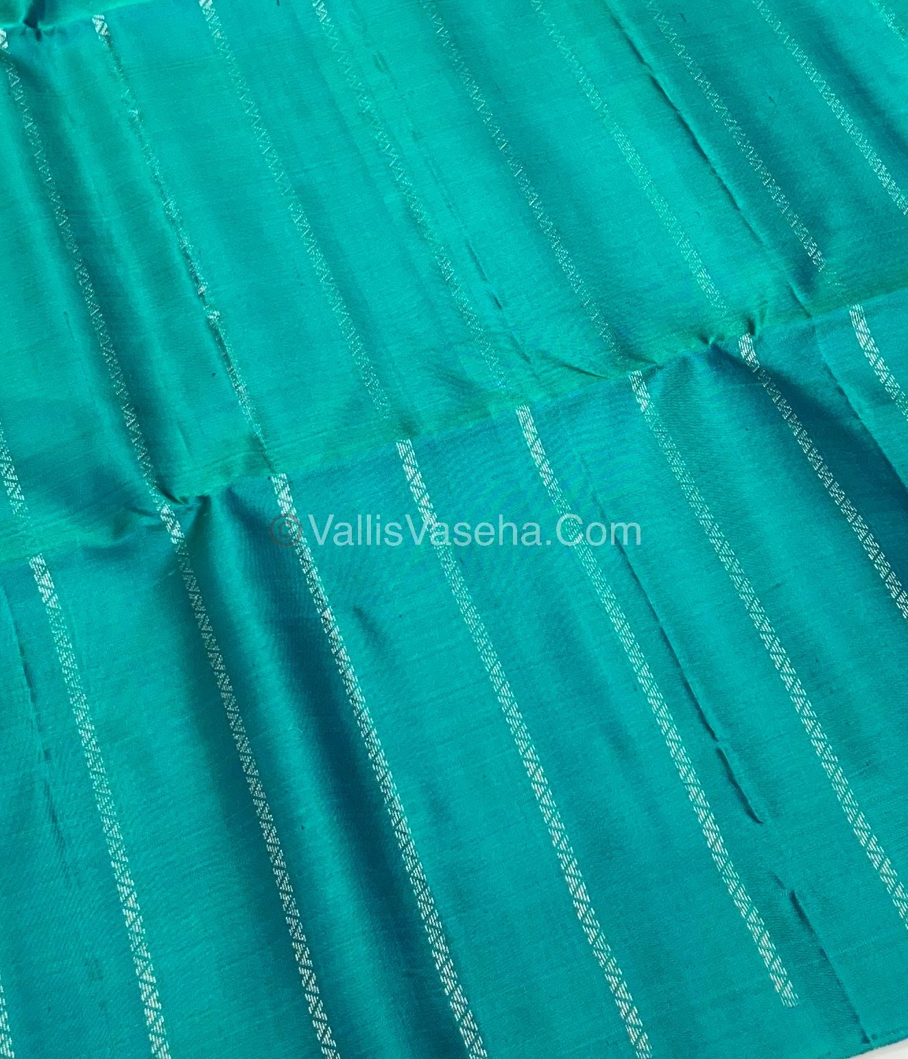 Pure Soft Silk Saree - Border Less  - Green & Purplish Pink Combo - VVPSS055