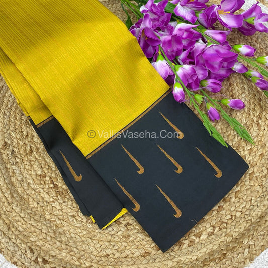 Kanchi Semi Silk - Yellow with Black VVKSS001