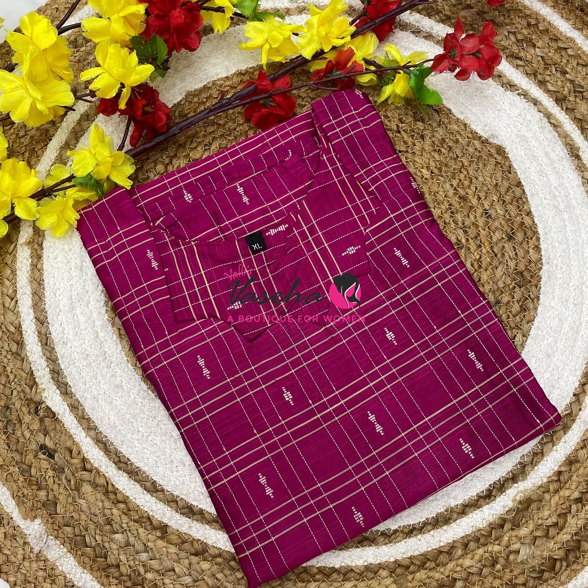 Ready Made - Semi Raw Silk - Kurti - VVSRK003