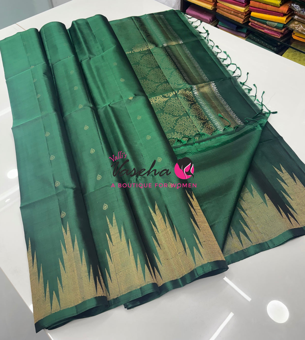 Pure Soft Silk Saree - Green Shade - VVPSS061