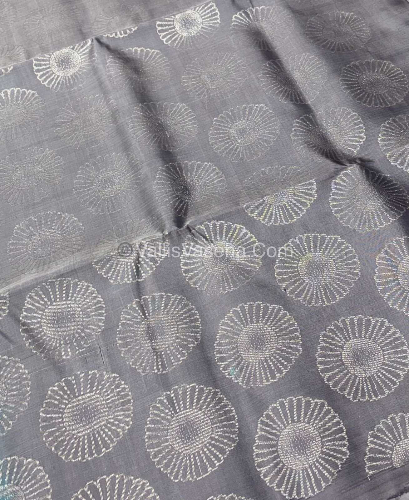 Pure Soft Silk Saree - Dupion Weaving - Blue & Grey Shade - VVPSS065