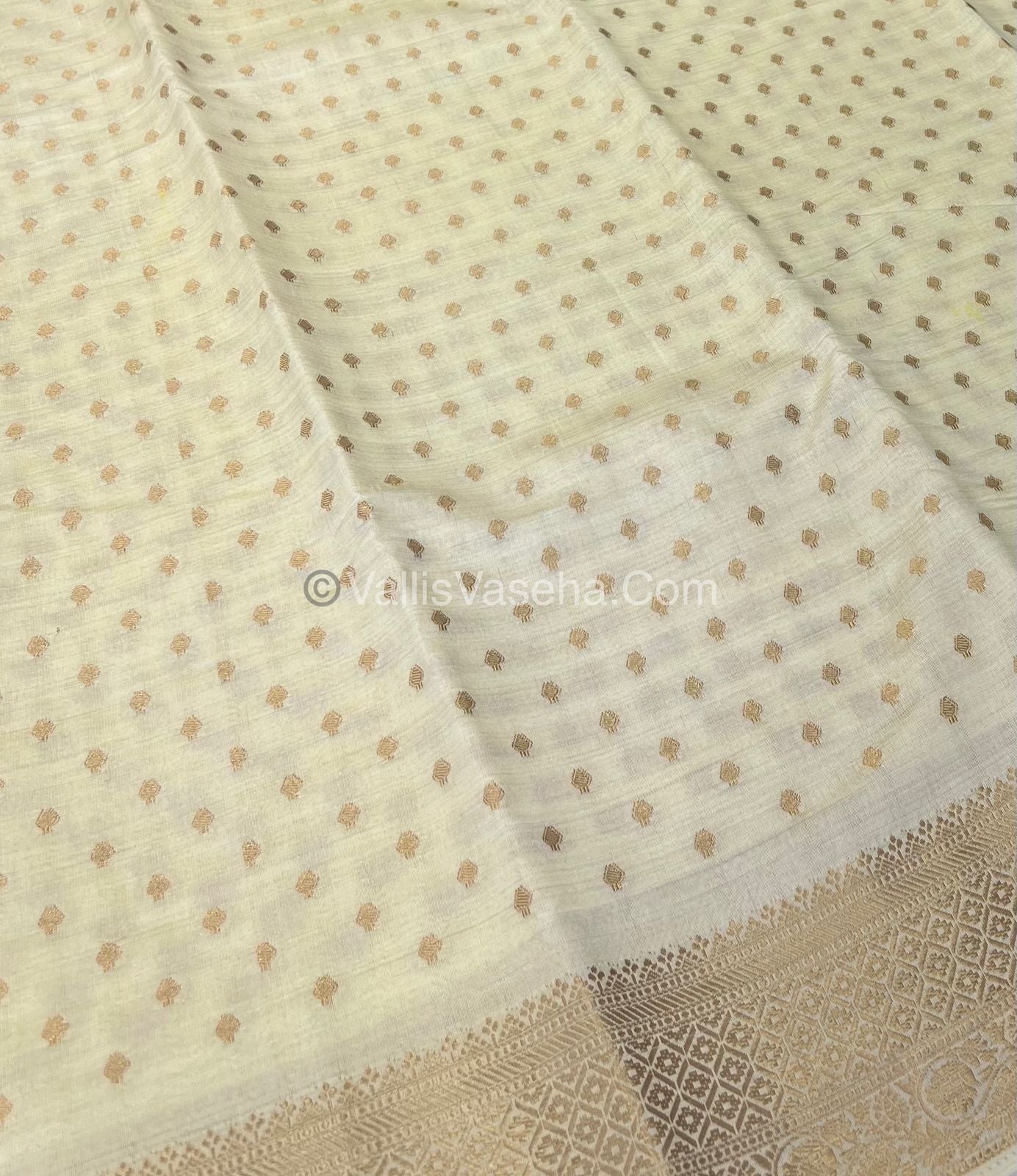 Semi Tussar Silk  - Cream Shade - VVSTS014