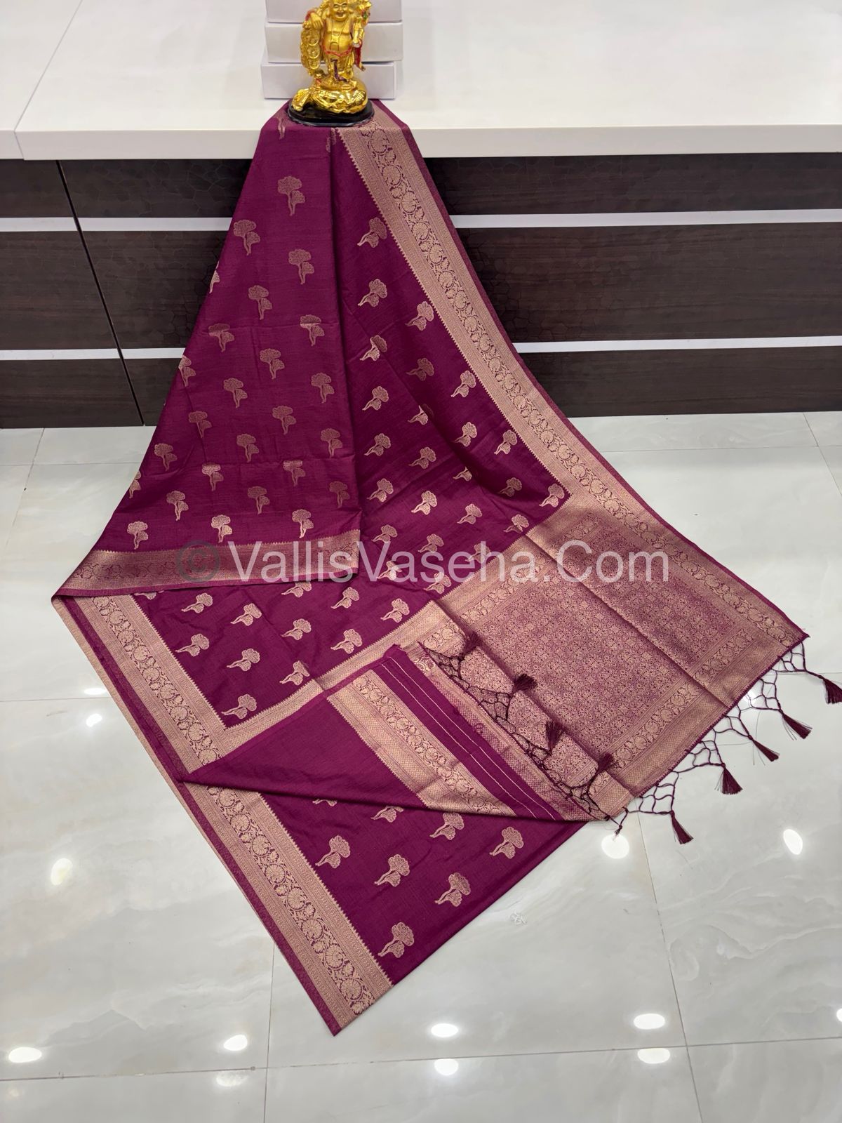 Banarasi - Heritage Silk - Semi Kathan Silk -  Wine Shade - VVBHS010