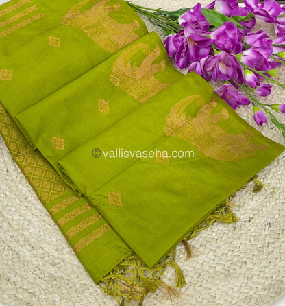 Mulberry Semi Silk - Lemon/ Light Mehandhi Green Shade - VVMSS001