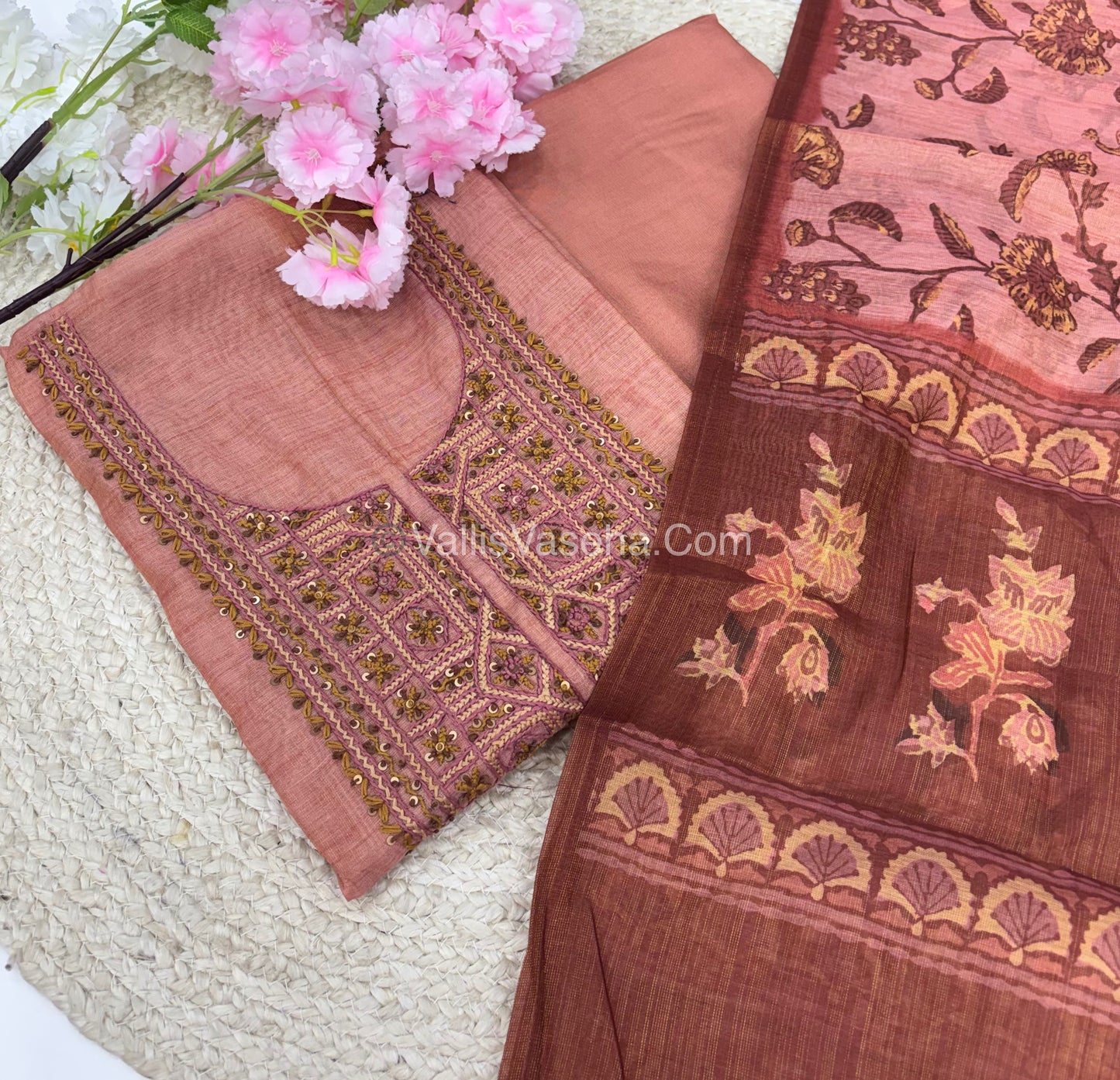 Tissue Linen Salwar Material  | VVUSM016