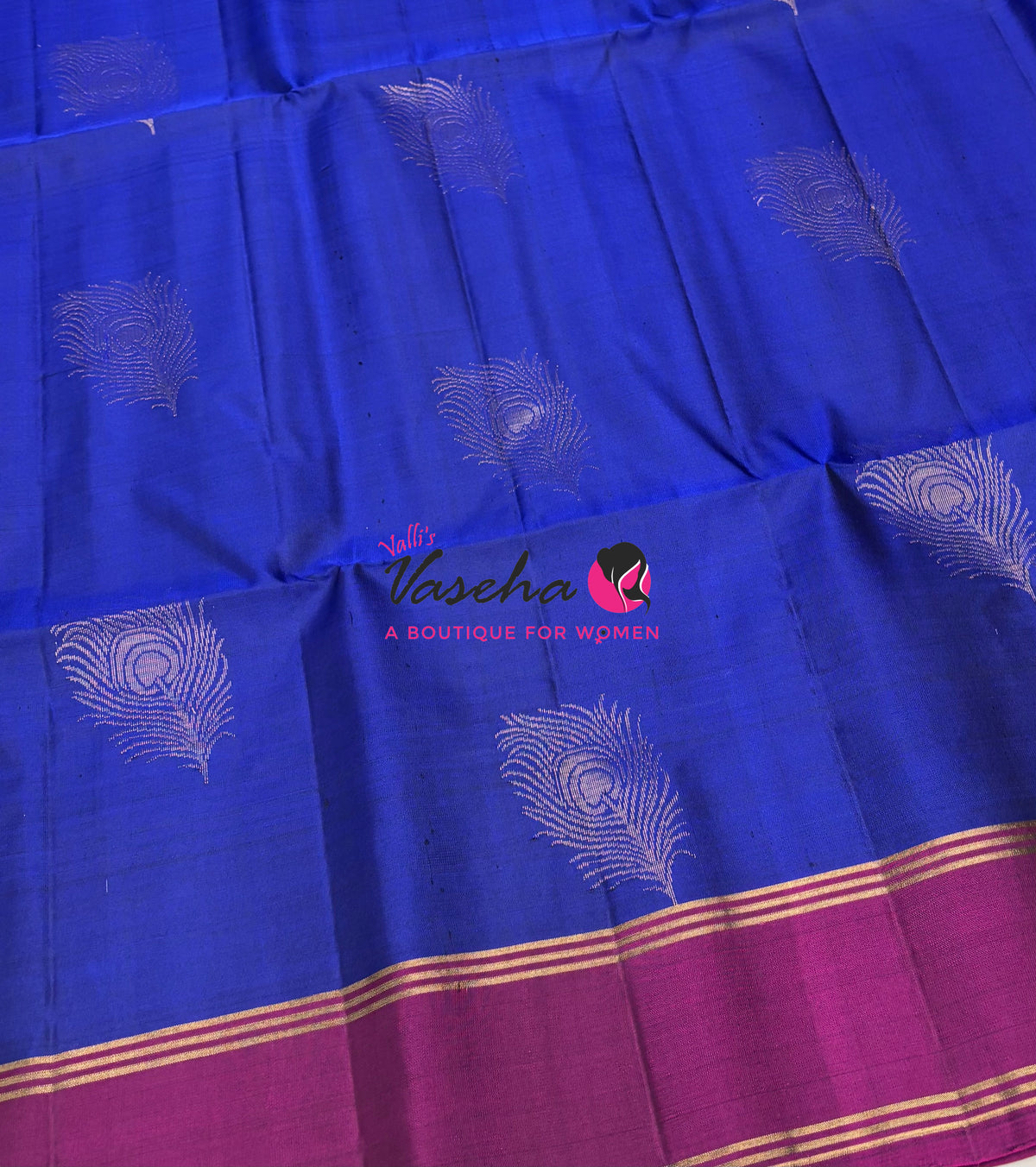 Pure Soft Silk Saree  - Blue & Purplish Pink Combo - VVPSS145