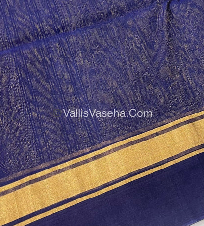 Kora Silk Saree - SICO - Grey With Blue Shade  - VVKS002