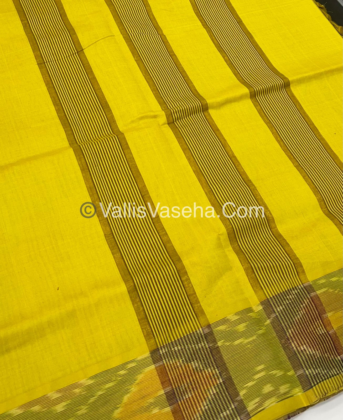 Semi Silk Cotton Saree -  Wine & Yellow- VVSSC001