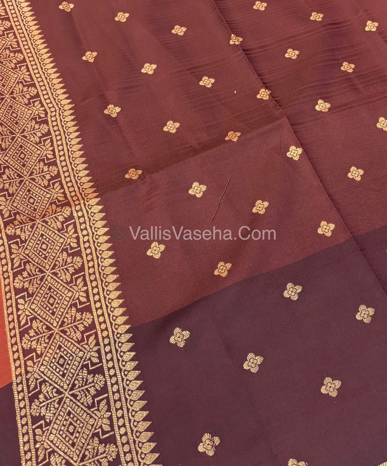 Semi Soft Silk - Rust Orange With Wine Brown Shade -VVSSS022