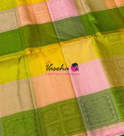 Pure Soft Silk Saree - Partly Pallu -  Half & Half Saree - VVPSS088