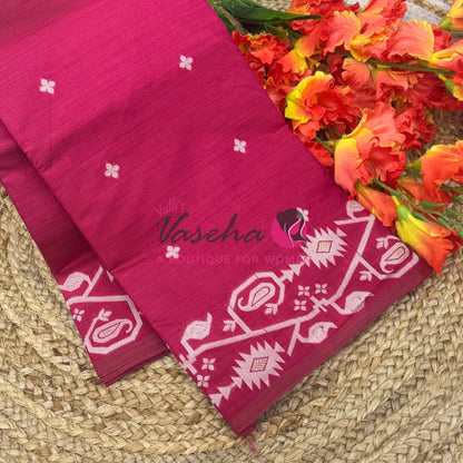 Semi Gicha Tussar Silk - Pink Shade - VVGTS002