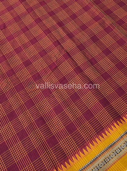 Narayanapet Mercerised Cotton Saree - All Over Checks Pattern-VVNMC001
