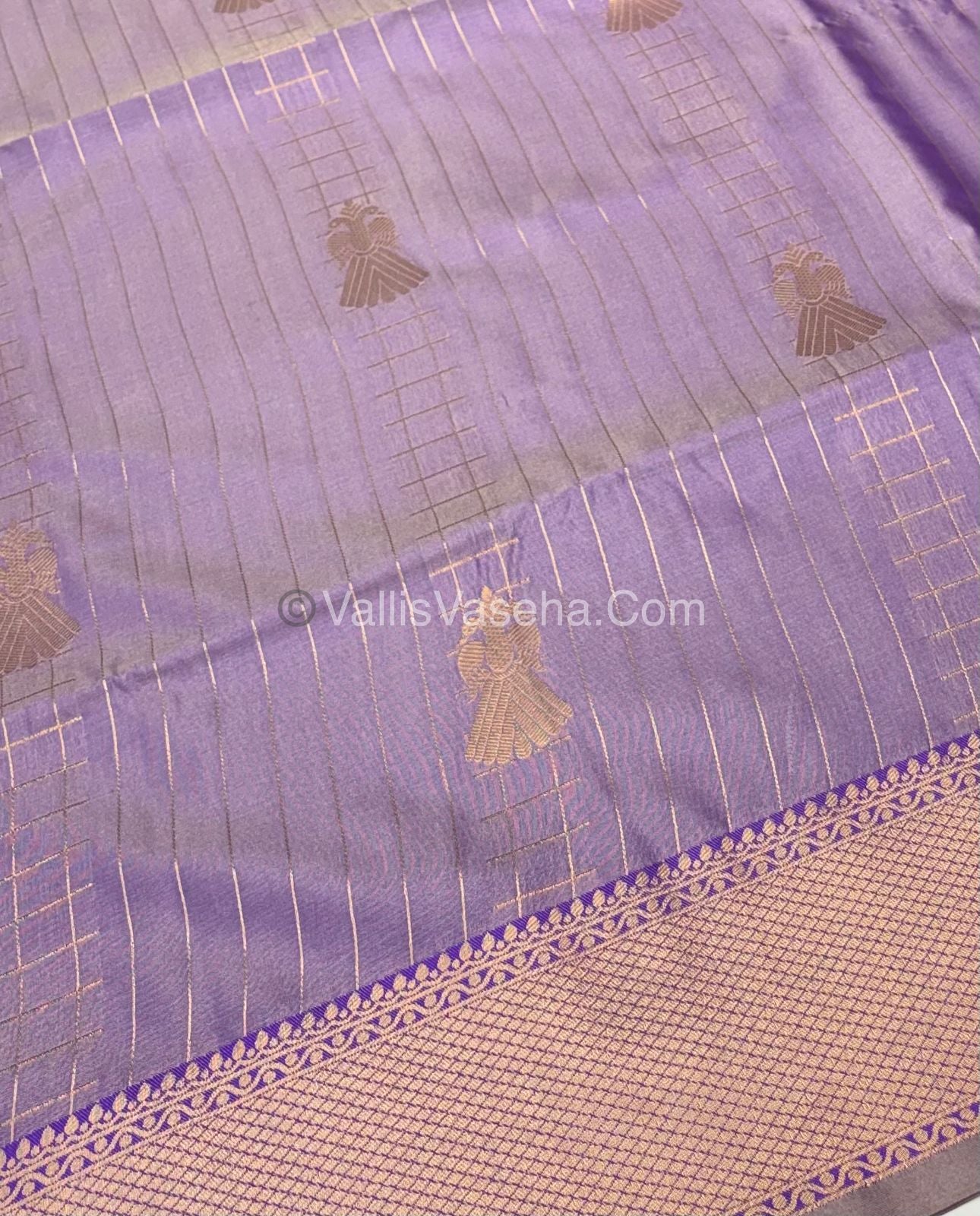 Semi Soft Silk - Border less - Lavender Shade -VVSSS023