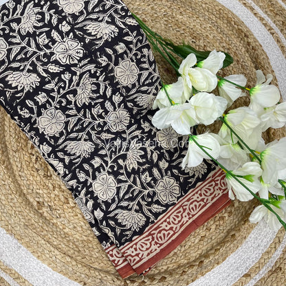 Pure Soft Mul Mul Cotton Sarees - Hand Block Prints - VVMMC007