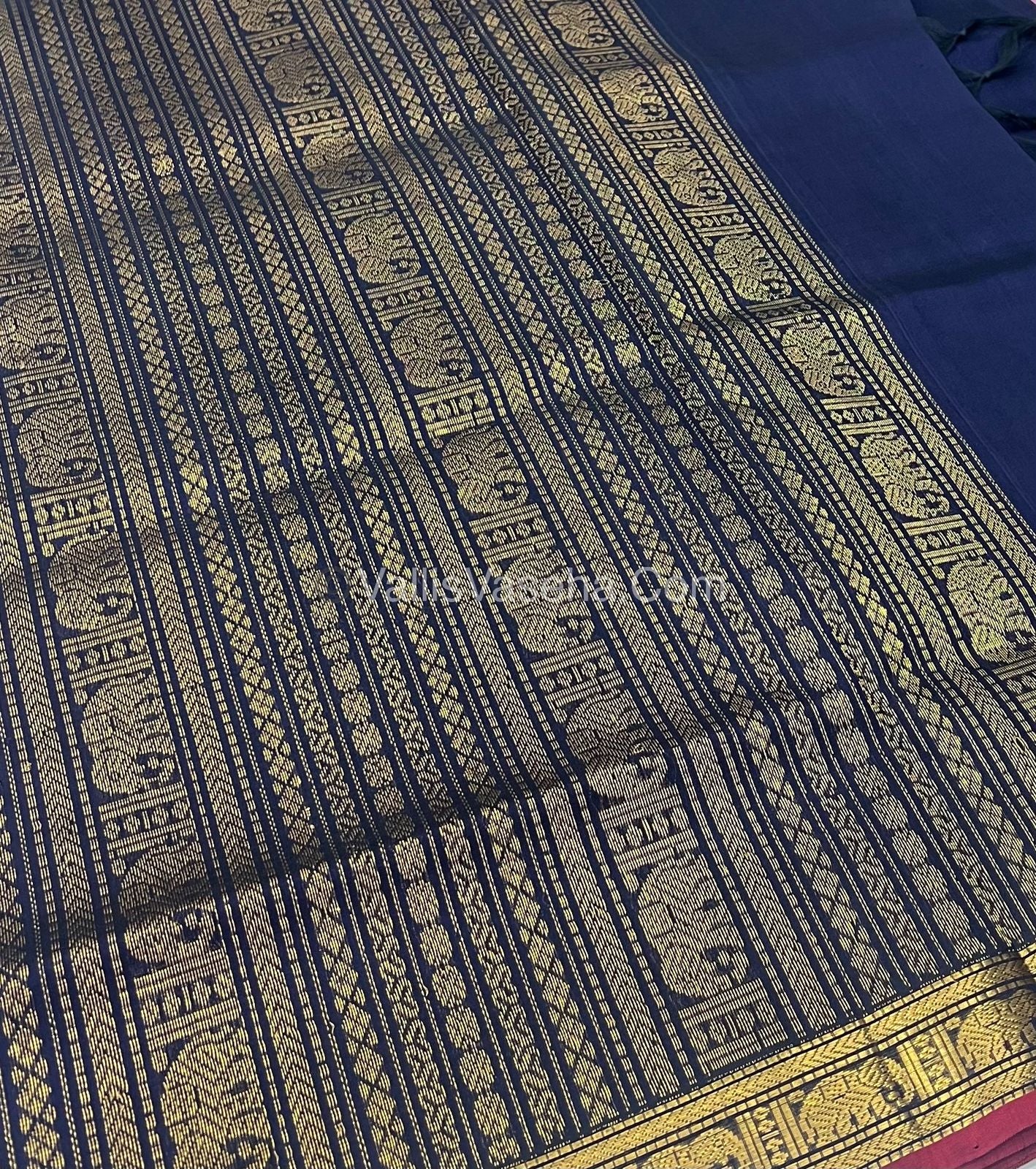 Pure Silk Cotton Saree -Retta  Mayil Design - VVRMS001
