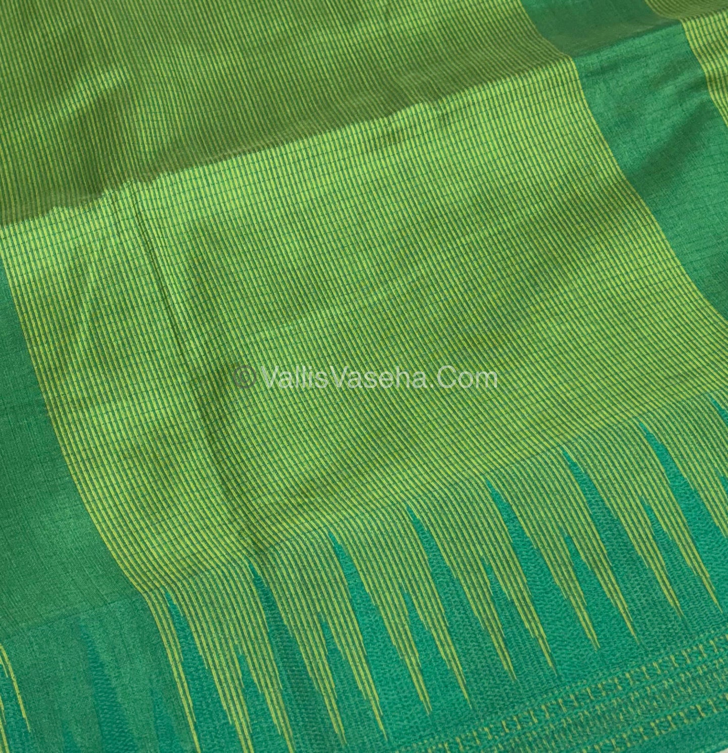 Semi Raw Silk - Green With Green Shade - VVRS007