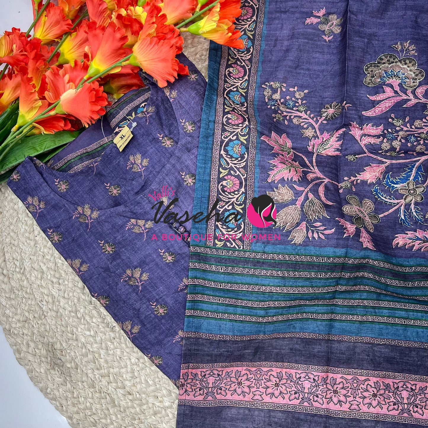 Ready Made | Anarkali |Long Gown & Duppatta (2pc) |Purple - VVLGD001