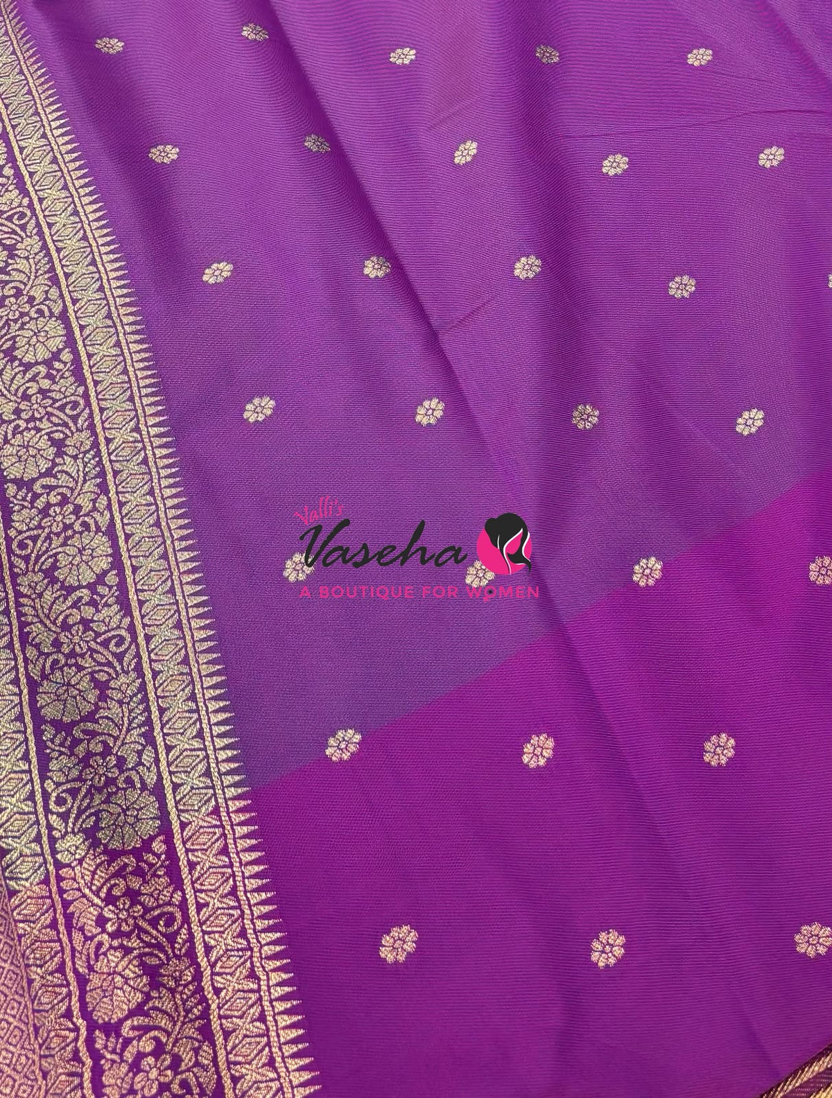 Semi Soft Silk -  Peacock Blue With Purple  Combo -VVSSS039