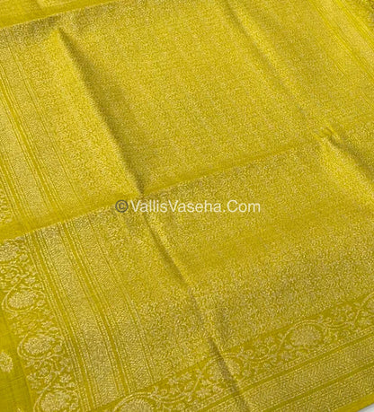 Banarasi - Heritage Silk - Semi Kathan Silk - Yellow Green Shade - VVBHS006