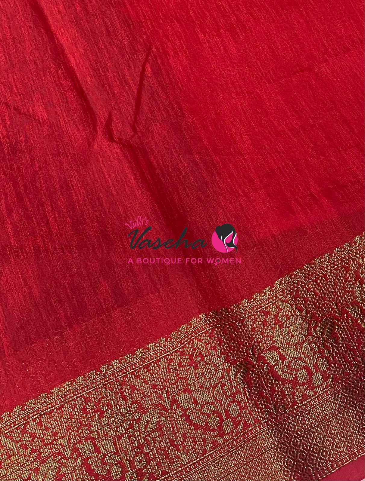 Semi Jute Silk Saree - Black  With Red Shade- VVSJS001