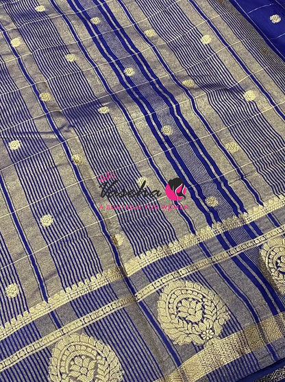 Semi Tussar Silk Saree | Dark Blue   Shade |VVSTS060