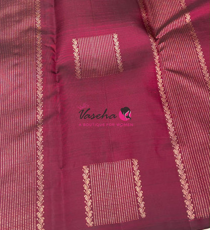 Pure Kanchipuram Silk Saree - Maroon Shade - VVPS054