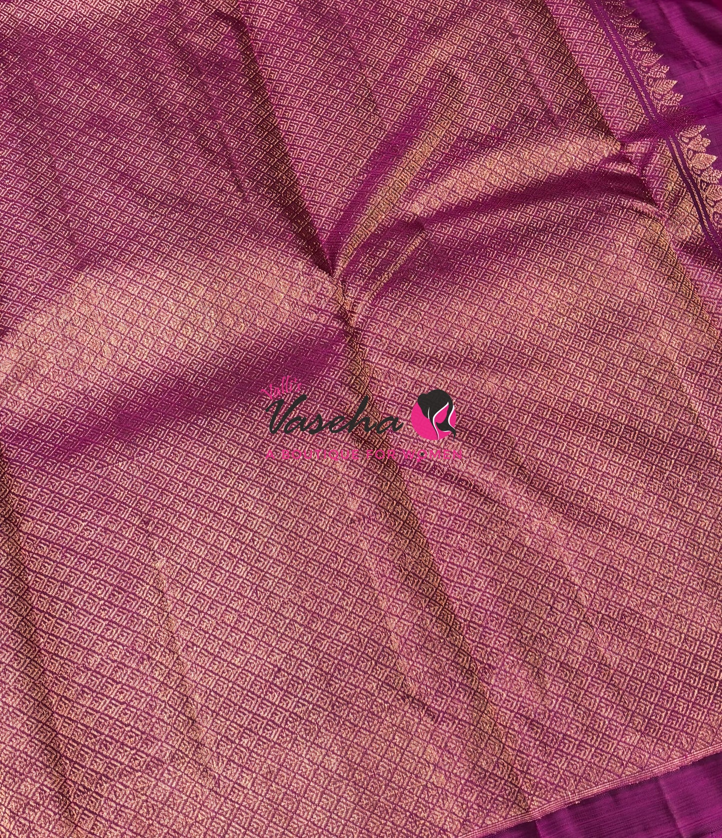 Pure Kanchipuram Silk Saree - Half & Half - Green with Purplish Pink Shade - VVPS064