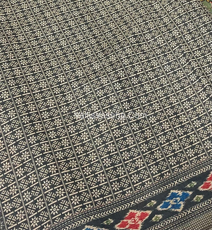 Semi Tussar - Kantha Work Embroidery - Green Shade - VVSTK001