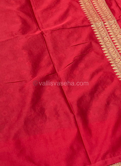 Banarasi - Premium Kathan Silk Saree - Blue with Red - VVPKS002