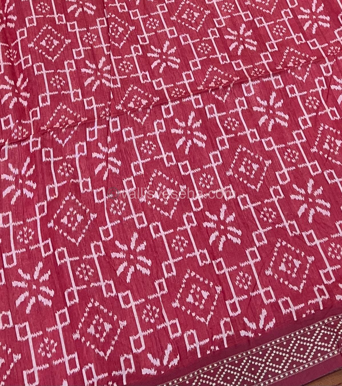 Semi Raw Silk with Zig Zag  Design Weaving - VVRS003