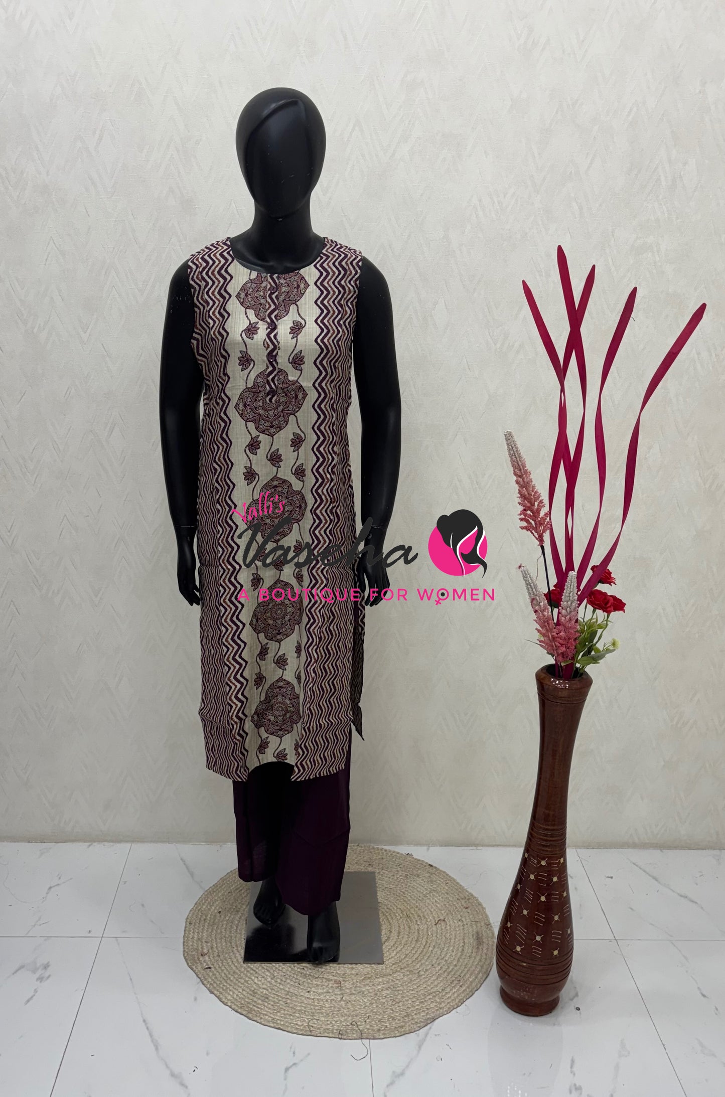 Ready Made - Top & Bottom(2pc) Co-Ord Set  - VVRMS021