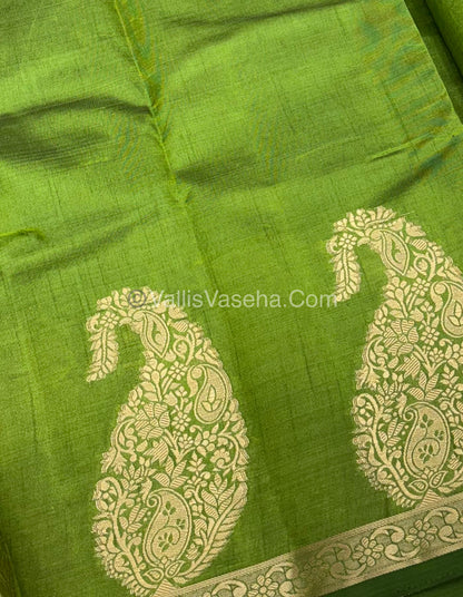 Semi Tussar Silk - Big Mango - Green Shade - VVSTS002