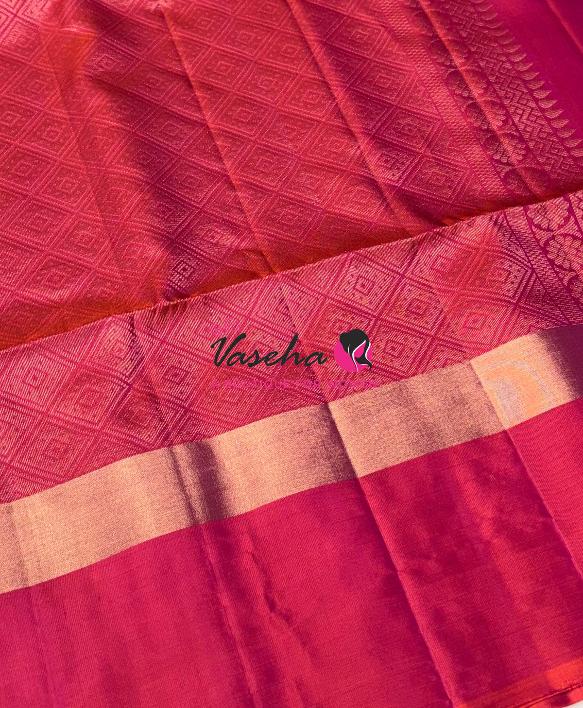 Pure Soft Silk Saree - Blue & Peachish Pink - VVPSS121