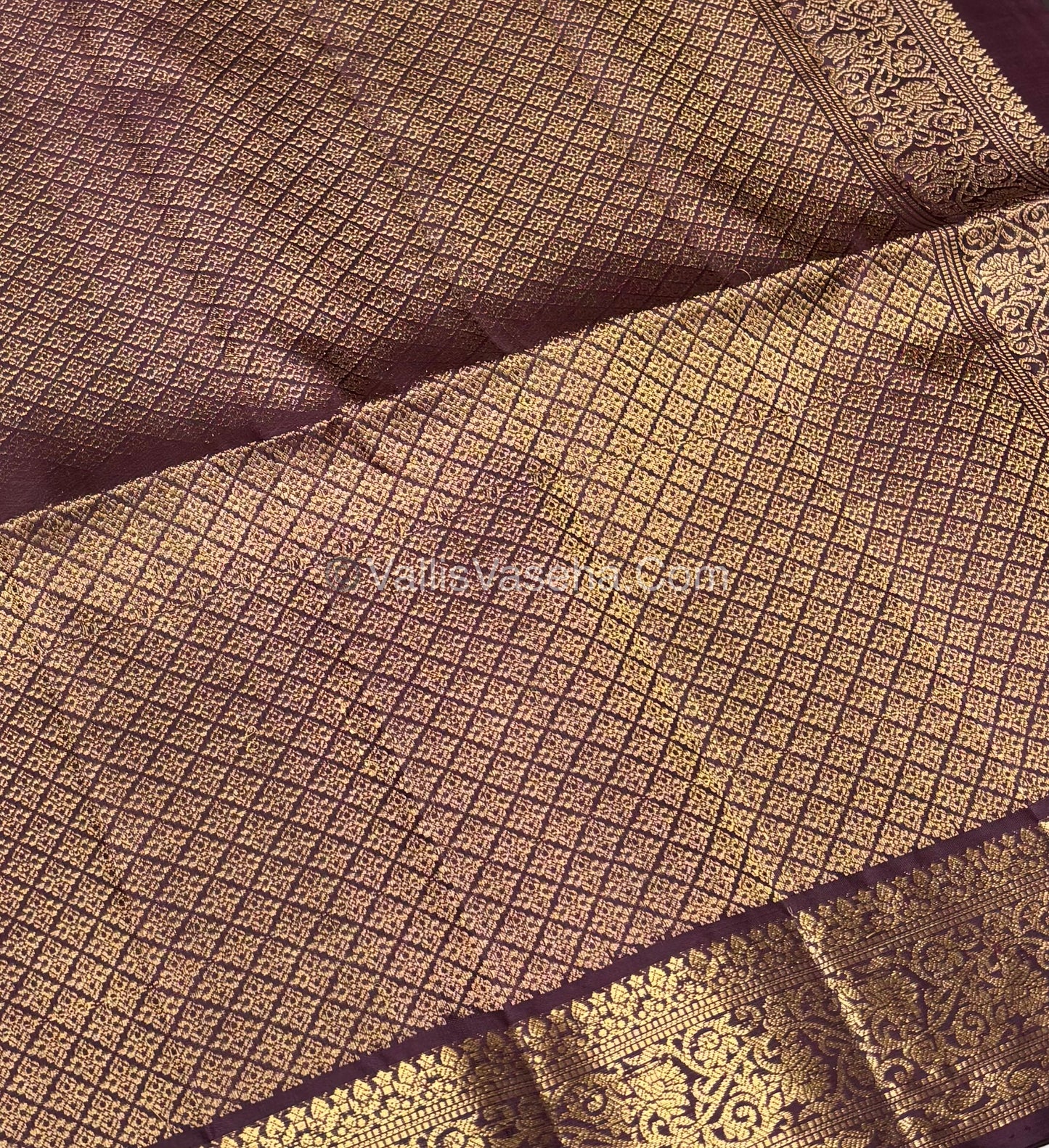 Pure Soft Silk Saree - Kanchi Border - Rust Orange With Wine Brown Shade - VVPSS033