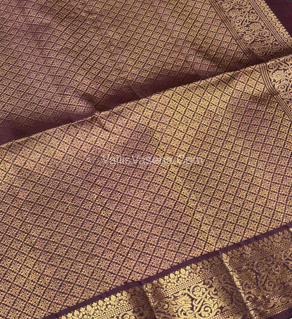 Pure Soft Silk Saree - Kanchi Border - Rust Orange With Wine Brown Shade - VVPSS033