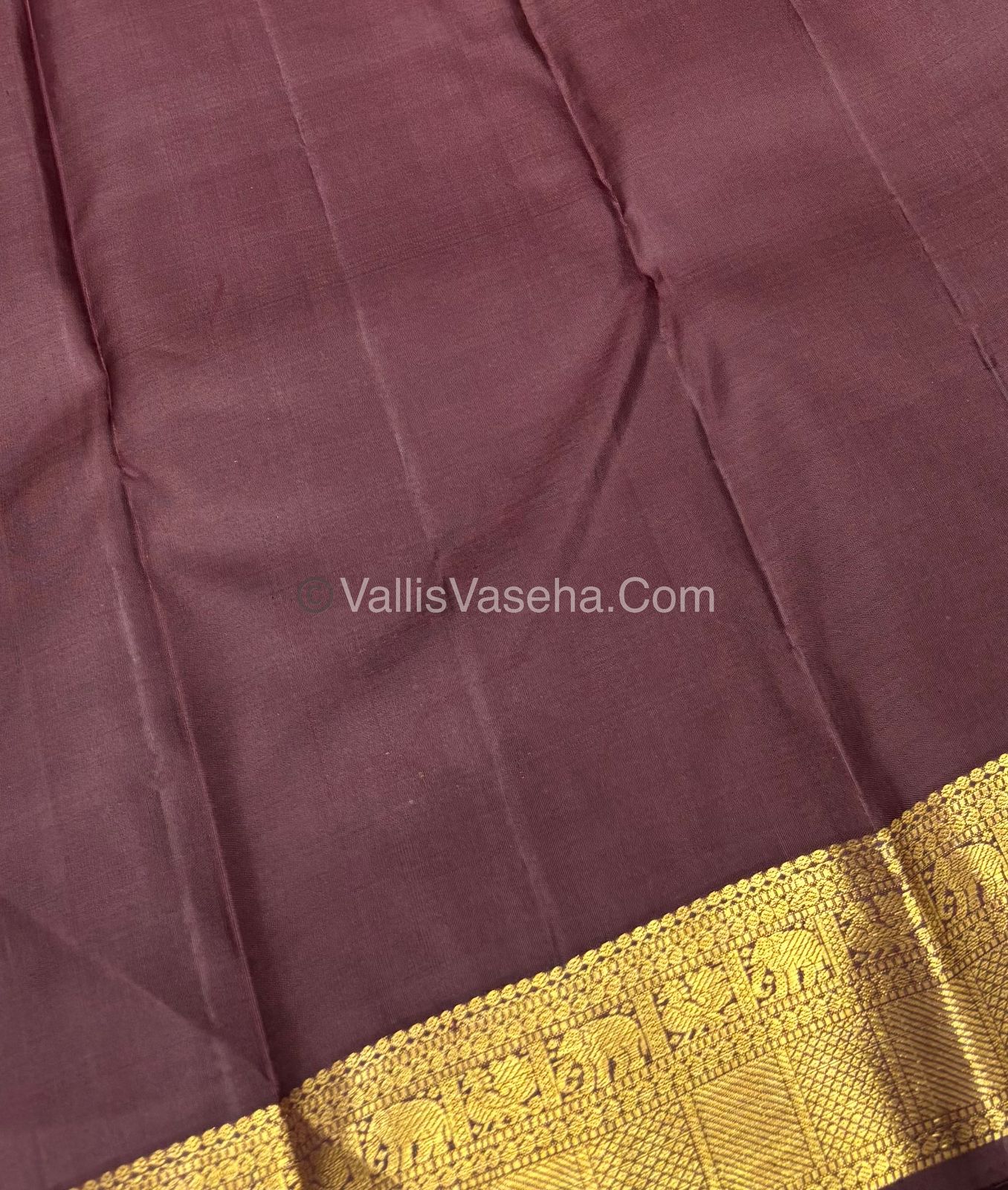 Pure Kanchipuram Silk Saree - Dark Rust Orange with Wine Brown Combo - VVPS021