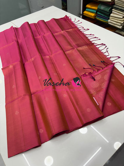 Pure Soft Silk Saree - Border Less - pink Shade - VVPSS080