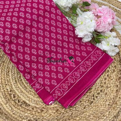 Pure Soft Mul Mul Cotton Sarees - Hand Block Prints - VVMMC011