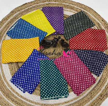 Blouse Bit - Pack Of 10pcs  - Assorted - Bandhini / Bhandej - 1 mtr - VVBB003