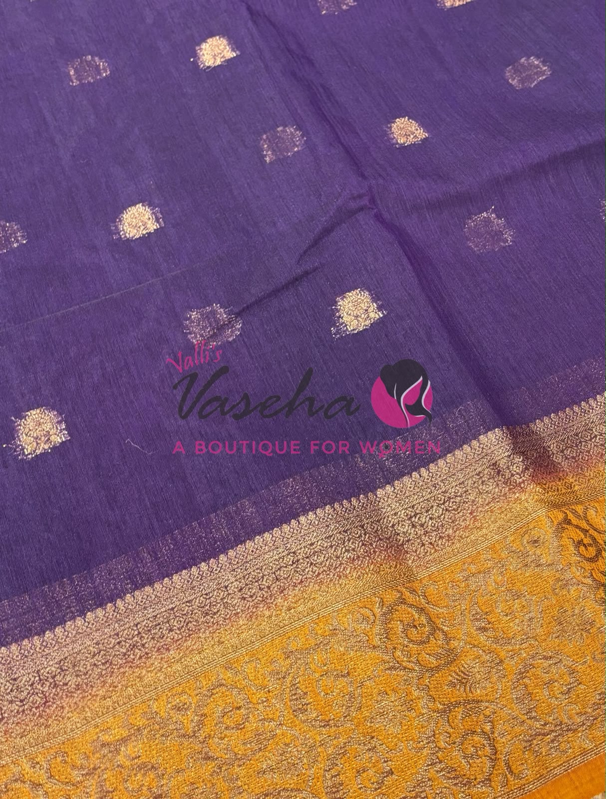 Bamboo Silk Saree- Purple with Yellow Shade - VVBSS015